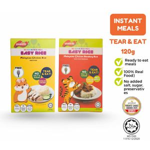 Gnubkins Ready To Eat Malaysian Chicken Rendang Rice 120G