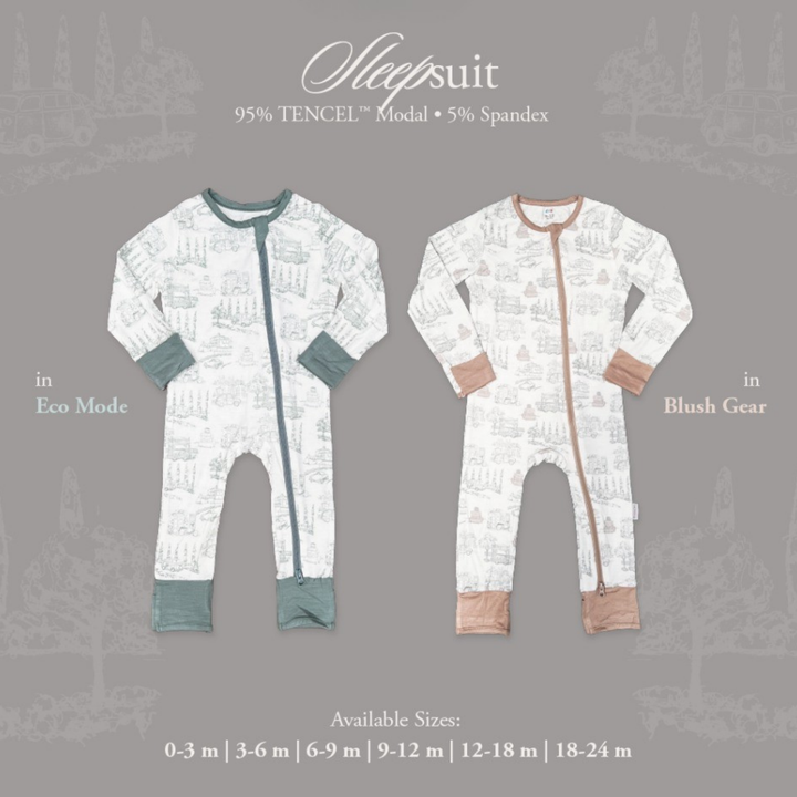 Koobicles Sleepsuit TENCEL™ "Road Trip" in Eco Mode
