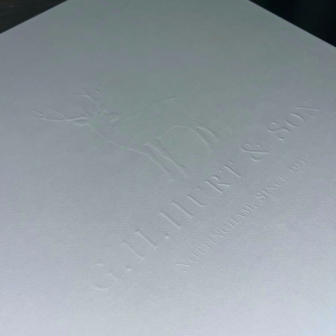 G.H. Hurt & Son Luxury White Embossed Gift Box - Large