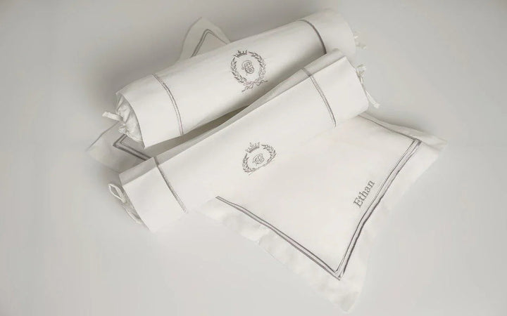 Egyptian Cotton Baby Pillow & Bolsters Set - Platinum White - Count & Countess