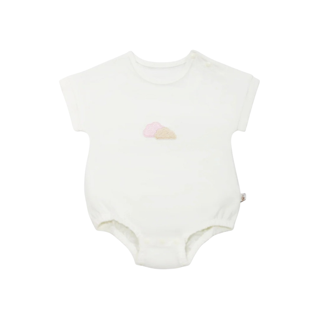 Twinkle Planet Organic Short Sleeve Bodysuit - Cotton Candy Cloud