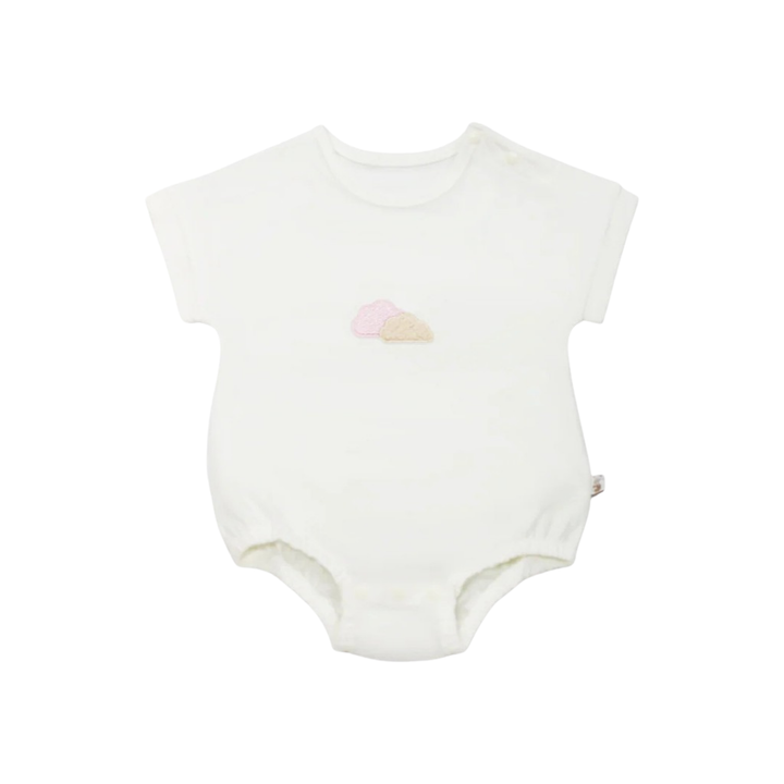 Twinkle Planet Organic Short Sleeve Bodysuit - Cotton Candy Cloud