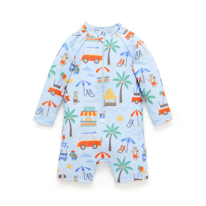 Purebaby Organic Long Sleeve Printed Sunsuit