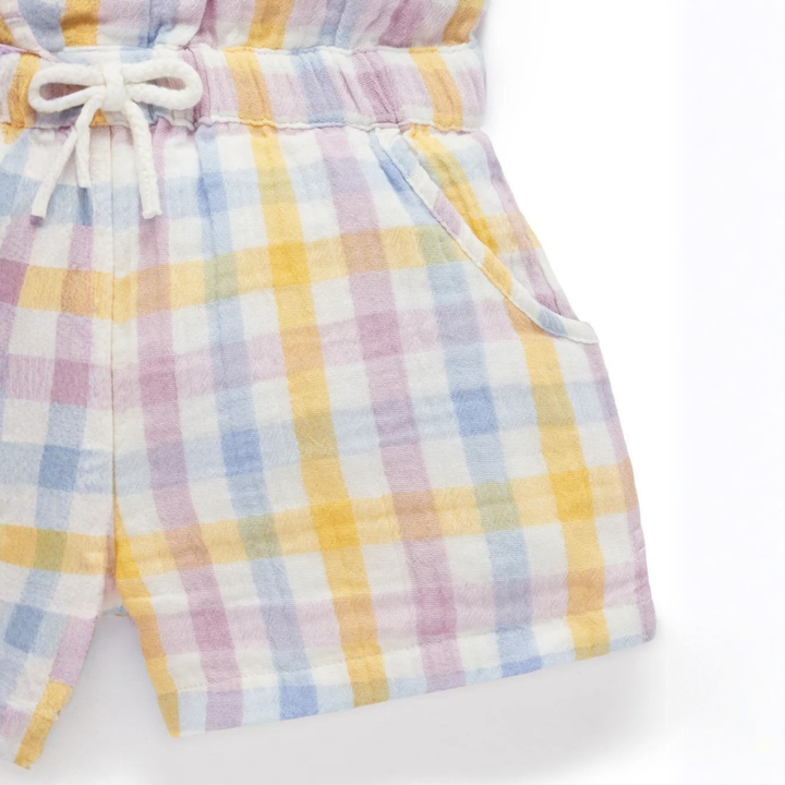 Purebaby Lila Check Print Check Jumpsuit Organic