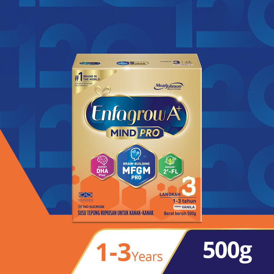 Enfagrow A+ MindPro Step 3 Vanilla 500g carton