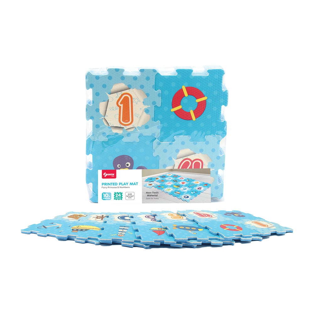 Sunta Mijoy 24Pcs H.TRF Printed Puzzle Mat – Ocean & Numbers