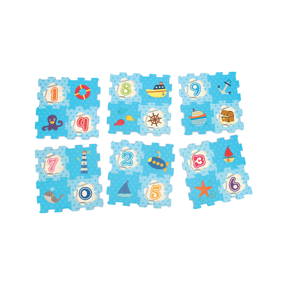 Sunta Mijoy 24Pcs H.TRF Printed Puzzle Mat – Ocean & Numbers