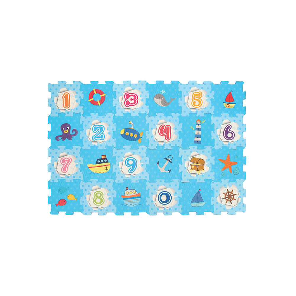 Sunta Mijoy 24Pcs H.TRF Printed Puzzle Mat – Ocean & Numbers