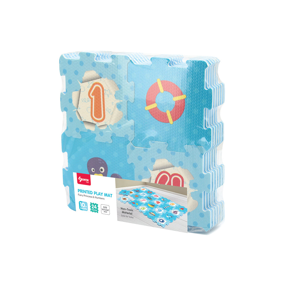 Sunta Mijoy 24Pcs H.TRF Printed Puzzle Mat – Ocean & Numbers