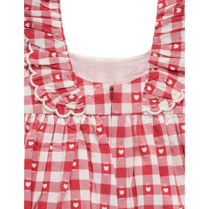 Purebaby Heart Gingham Print Gingham Dress Organic