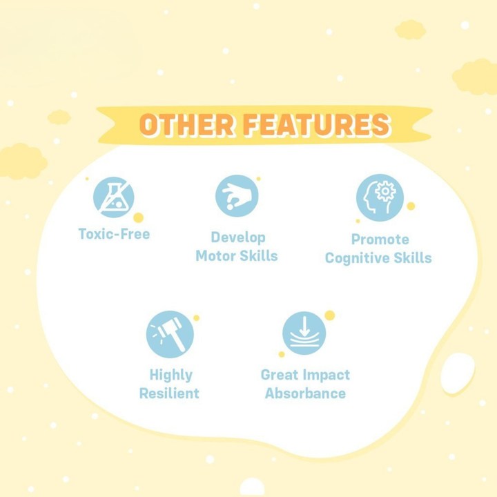 Sunny Tales 9 Pieces 12" Anti Bacterial Puzzle Baby Mat - Plain