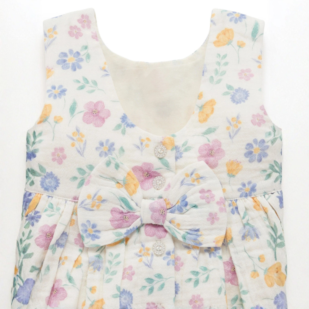 Purebaby Sofia Print Bow Dress Organic
