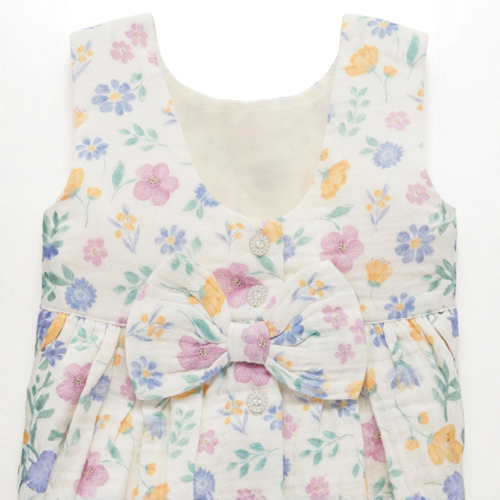 Purebaby Sofia Print Bow Dress Organic