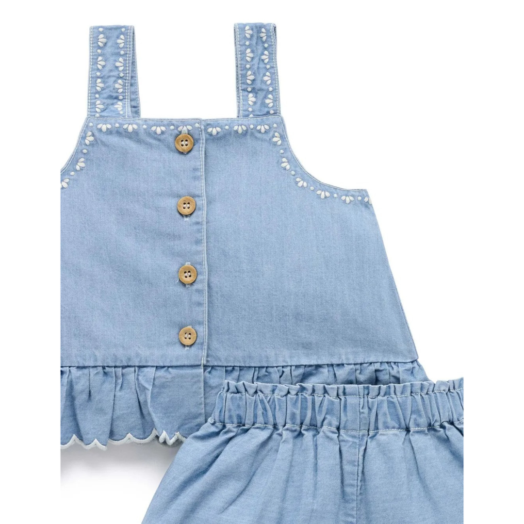 Purebaby Faded Denim Chambray Set Organic