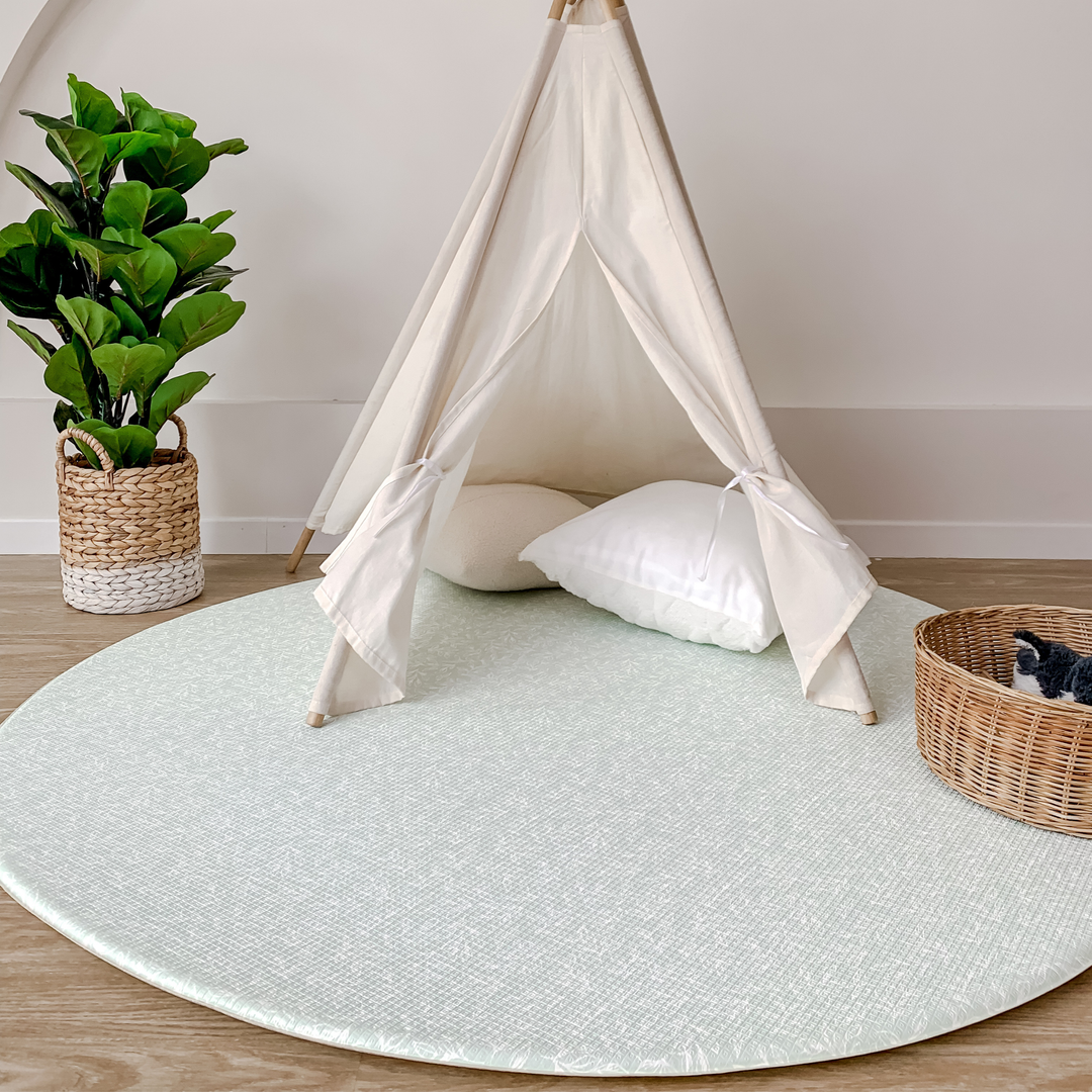 GingerBubs Round Mat Rimba Mint Green