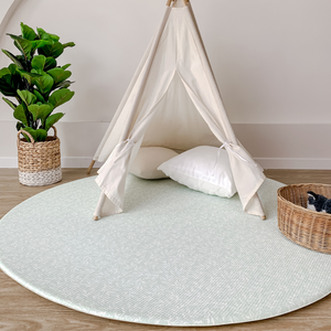 GingerBubs Round Mat Rimba Mint Green
