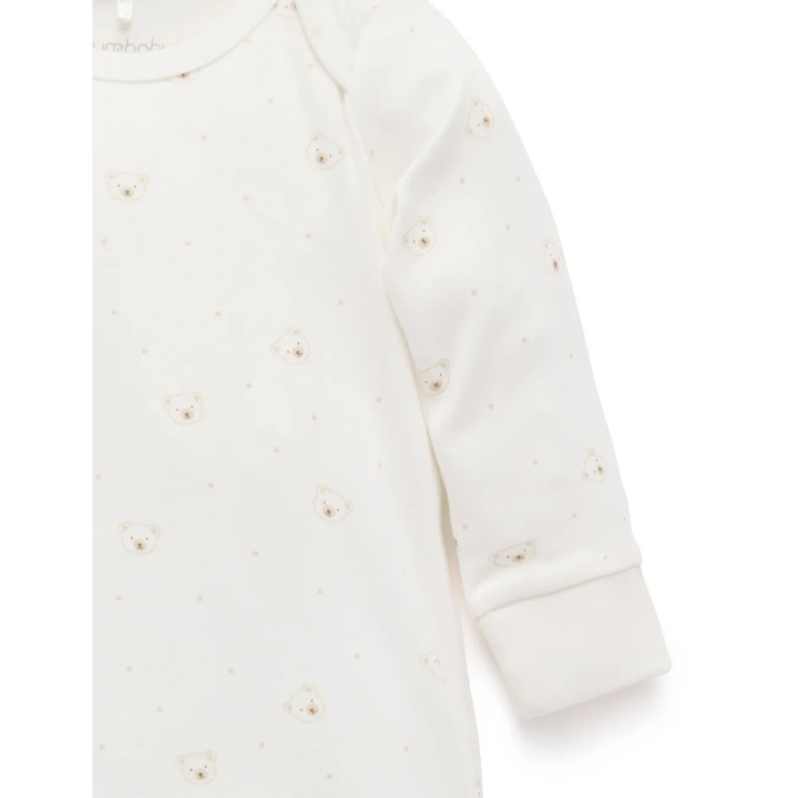 Purebaby Vanilla Bear Sleepsuit Organic