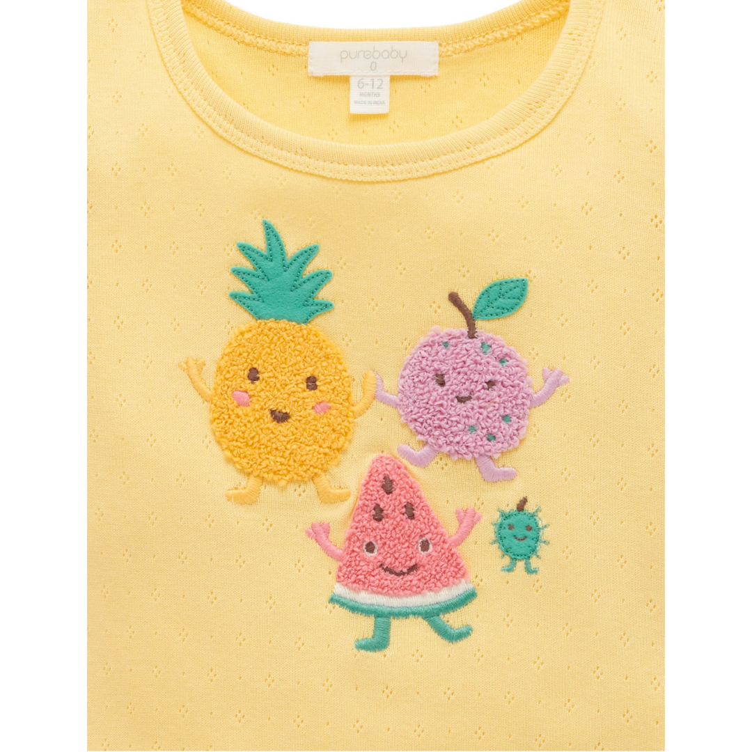 Purebaby Nachos Print Pointelle Tee Organic