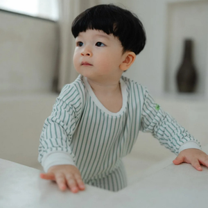 Hamako Tencel Striped Aqua (SQ) Jippa Suit