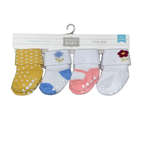 Hudson Baby Baby Socks with Non Skid (Assorted Designs)