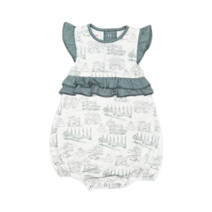 Koobicles Ruffle Romper TENCEL™ "Road Trip" in Eco Mode