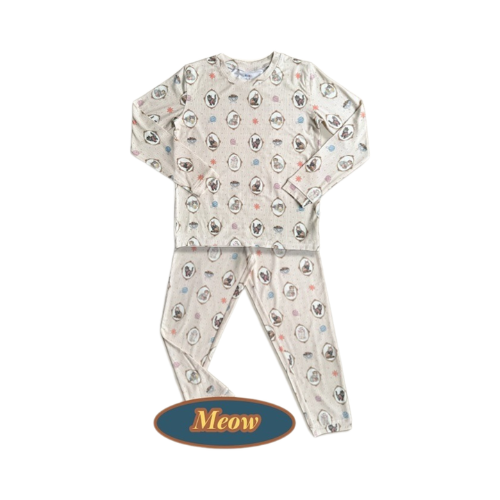 Koobicles Tencel Paws And Whiskers In Meow Kid Pajamas