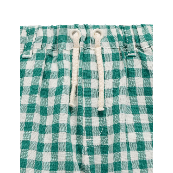 Purebaby Coriander Gingham Print Gingham Shorts Organic