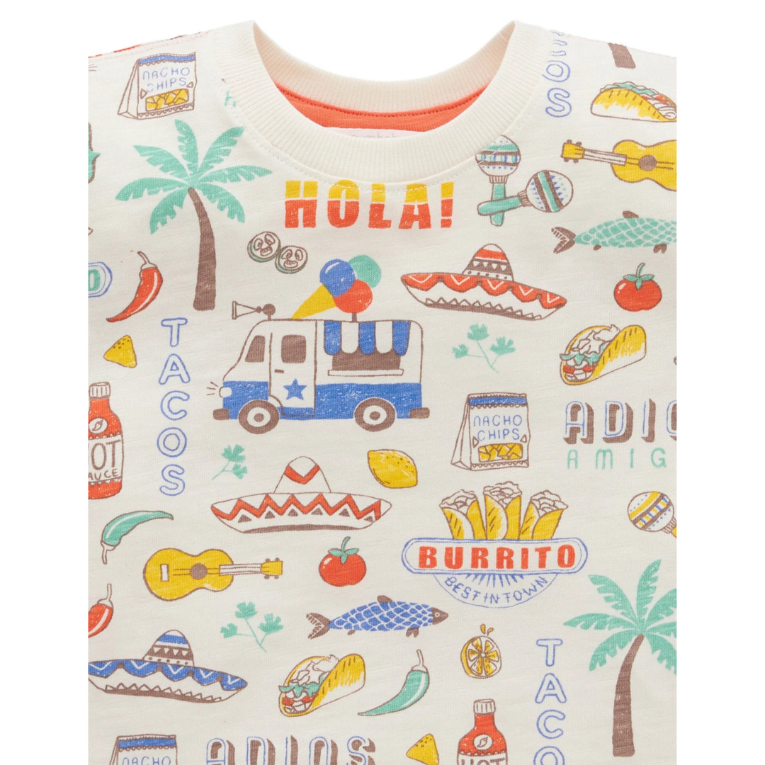 Purebaby Fiesta Print Fiesta Oversized Tee Organic