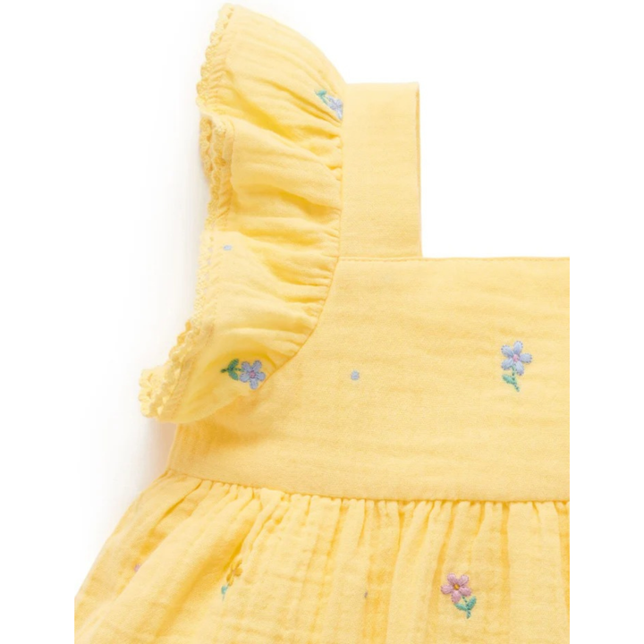 Purebaby Daisy Broderie Print Butterfly Dress Organic