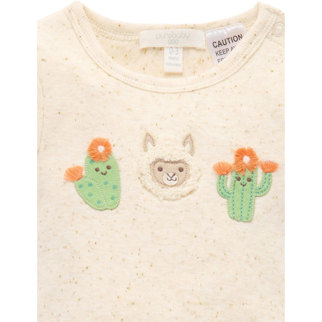 Purebaby Sand Neppy Print Fiesta Friends Cardigan Organic