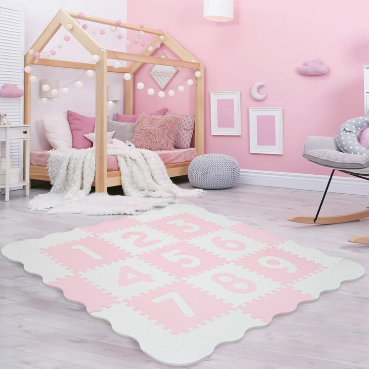 Sunny Tales 9 Piece 12" Anti Bacterial Puzzle Baby Mat - Numbers