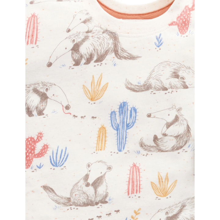 Purebaby Slub Stripe Print Striped Overall Set Organic