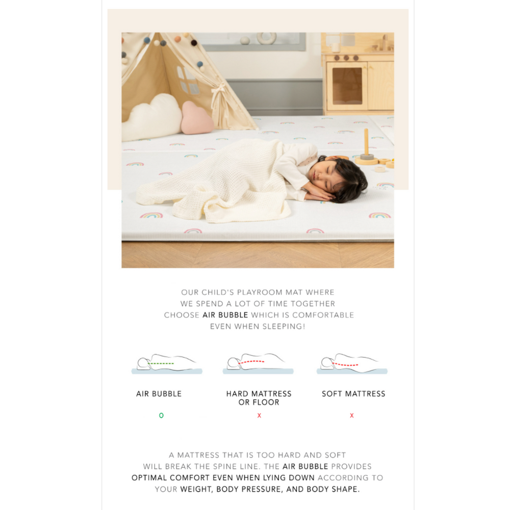 Parklon Air Bubble Up Play Mat - Rainbow Dream / Little Star Light Grey - image 11 - Happikiddo.com