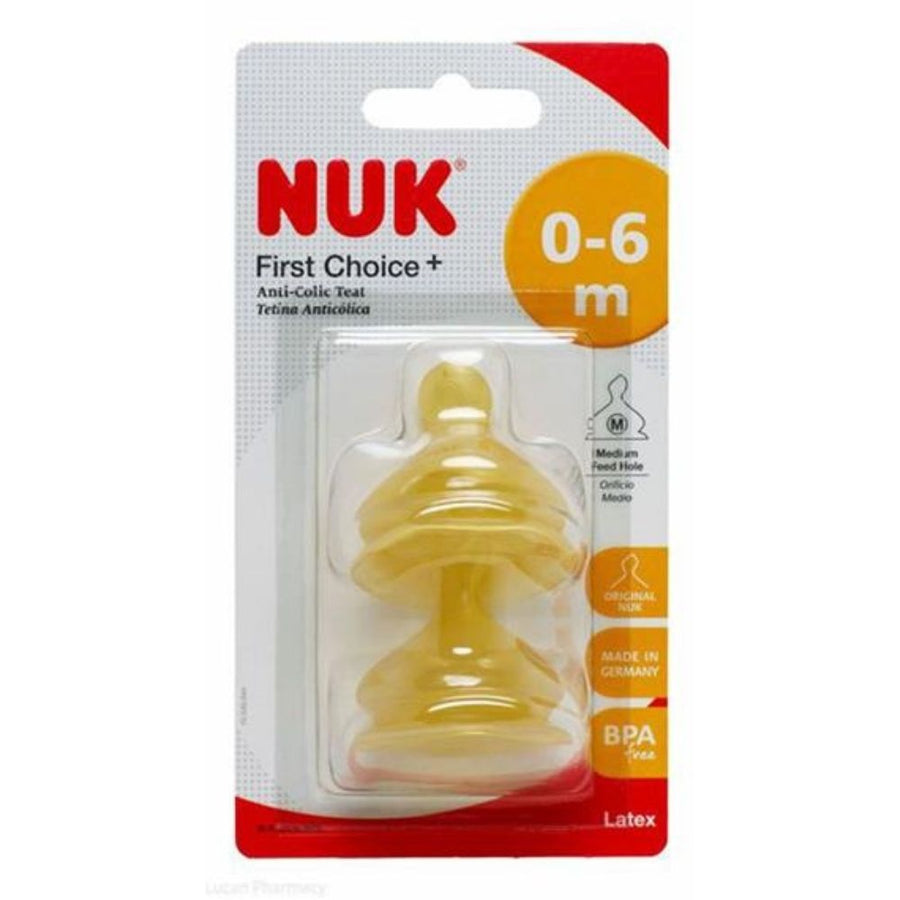 NUK Latex Teat Size 1 Medium - 2 Pieces