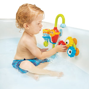 Child playing with Yookidoo Spin N Sort Spout Pro in the bath