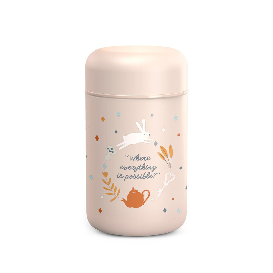 Suavinex Wonderland 400ml stainless steel food jar in pink
