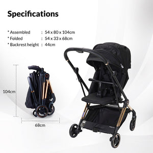 Tavo Innospin X 360 Spin Stroller Rose Gold Deep Black