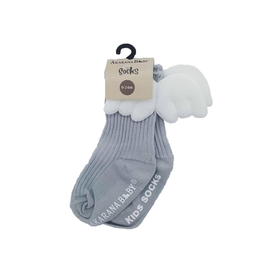 Akarana Baby Angel Wing socks in grey
