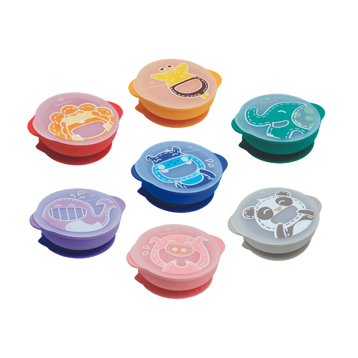 Marcus & Marcus Suction Bowl with Lid – all six character colours