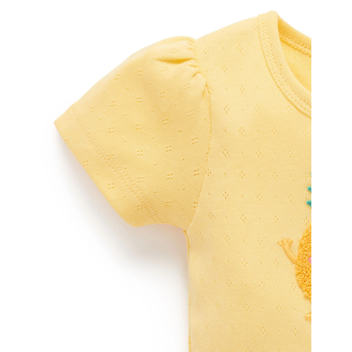 Purebaby Nachos Print Pointelle Tee Organic
