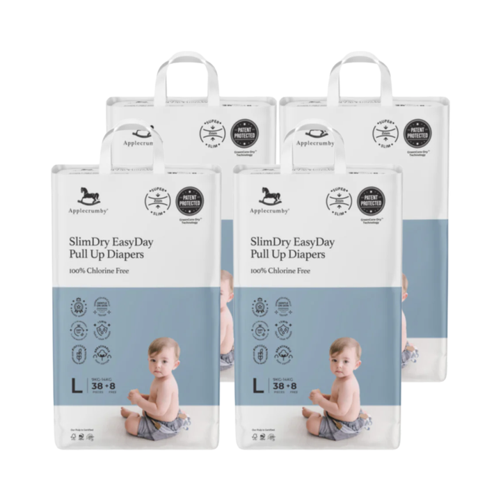 Applecrumby® Slimdry Easyday Pull Up Diapers (4 Mega Packs / 1 Carton)