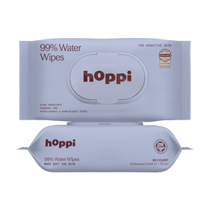 Hoppi 99% Water Wipes (80 Sheets/Pack) Bundle Pack of 3