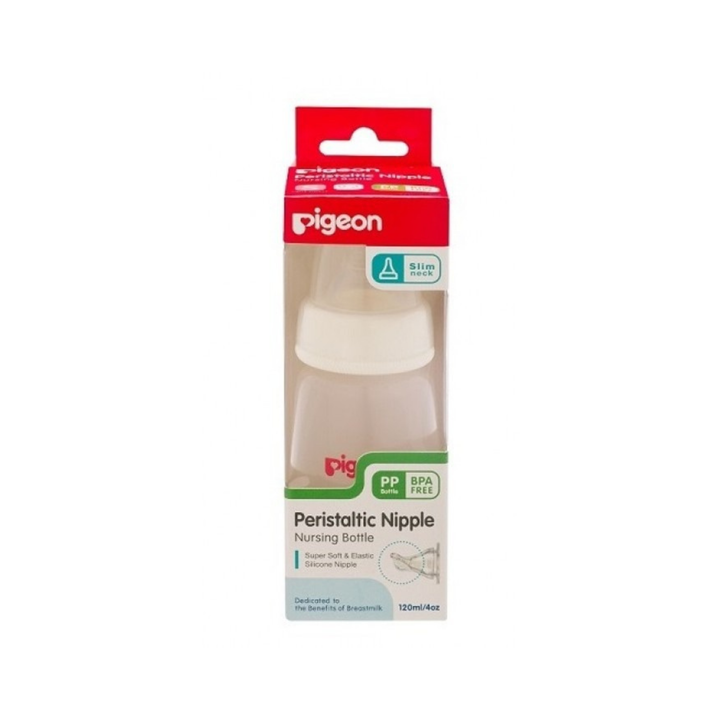 Pigeon Slim Neck PP Nursing Bottle with Peristaltic Nipple 120ml