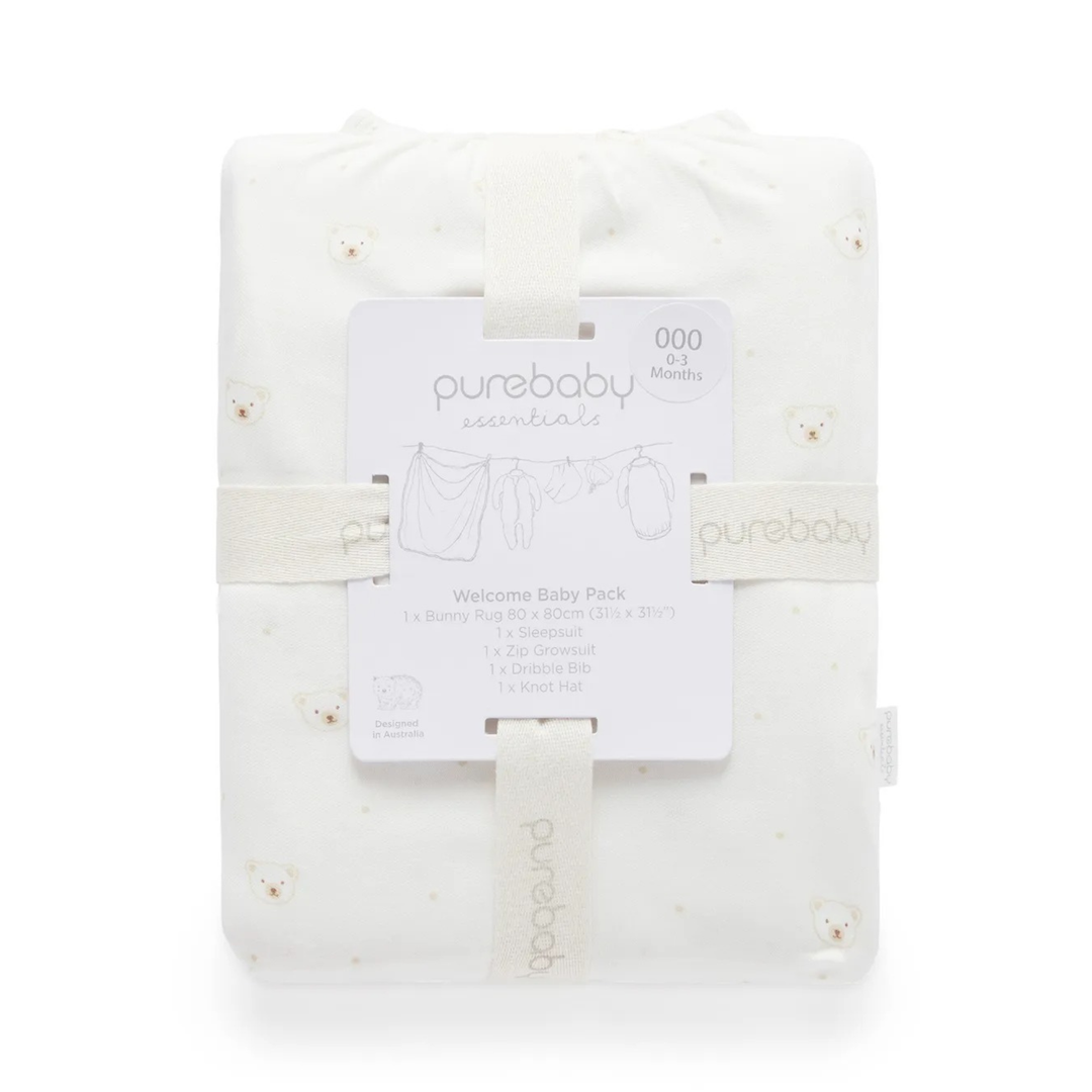 Purebaby Vanilla Bear Welcome Baby Pack Organic
