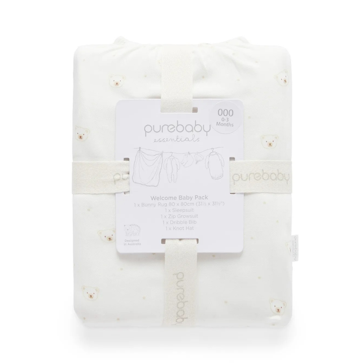 Purebaby Vanilla Bear Welcome Baby Pack Organic