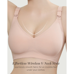 Bmama Maternity V-Neck Seamless Support Nursing Bra
