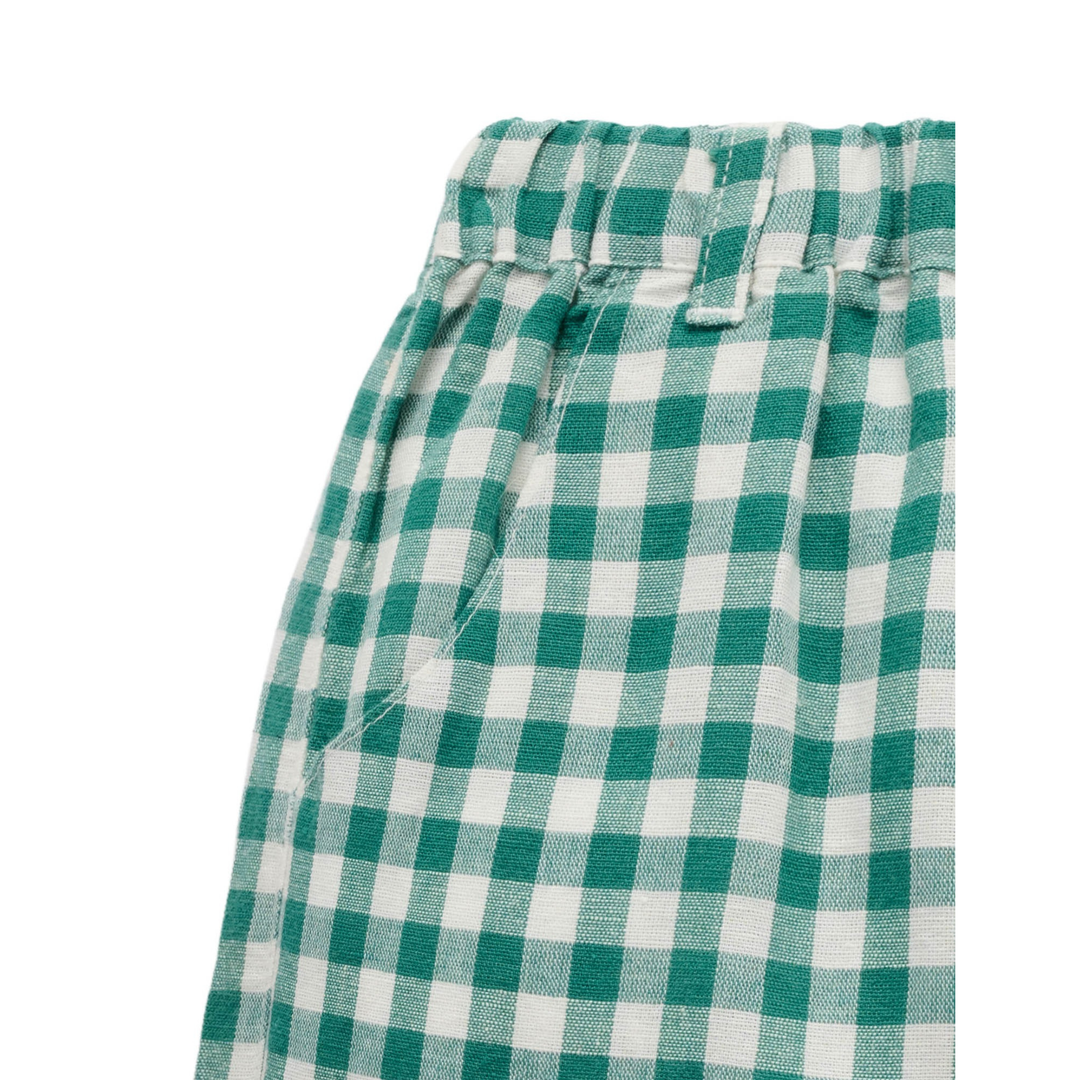 Purebaby Coriander Gingham Print Gingham Shorts Organic