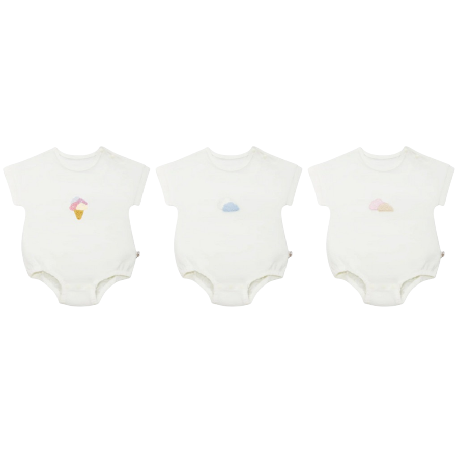 Twinkle Planet Organic Short Sleeve Bodysuit - Cotton Candy Cloud