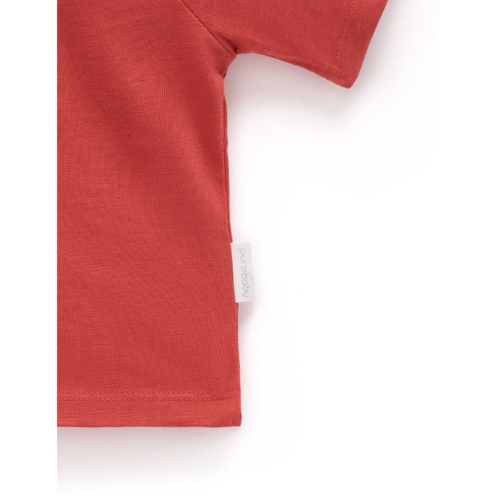 Purebaby Christmas Red Print Christmas Postal Van OS Tee Organic
