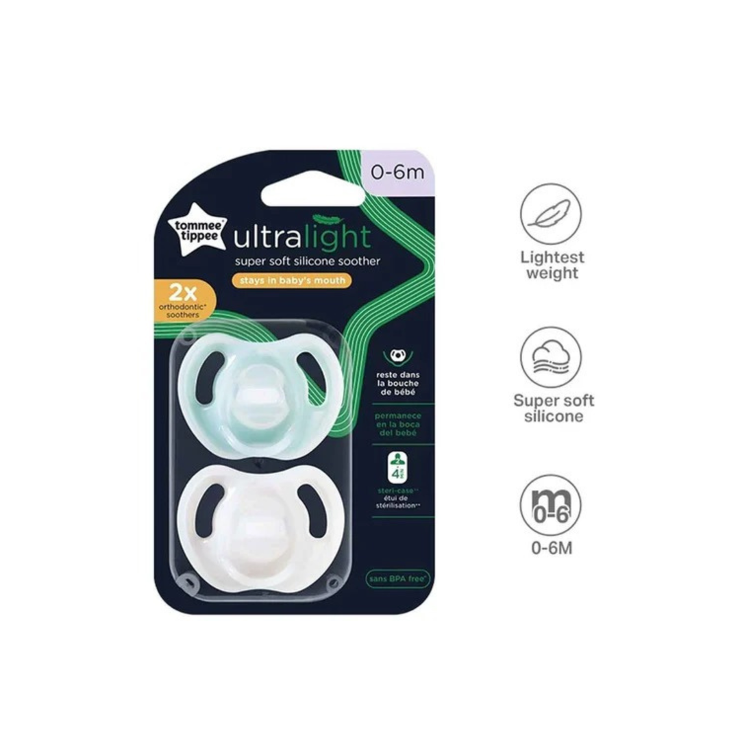 Tommee Tippee Ultra Light Silicone PK2 Soother